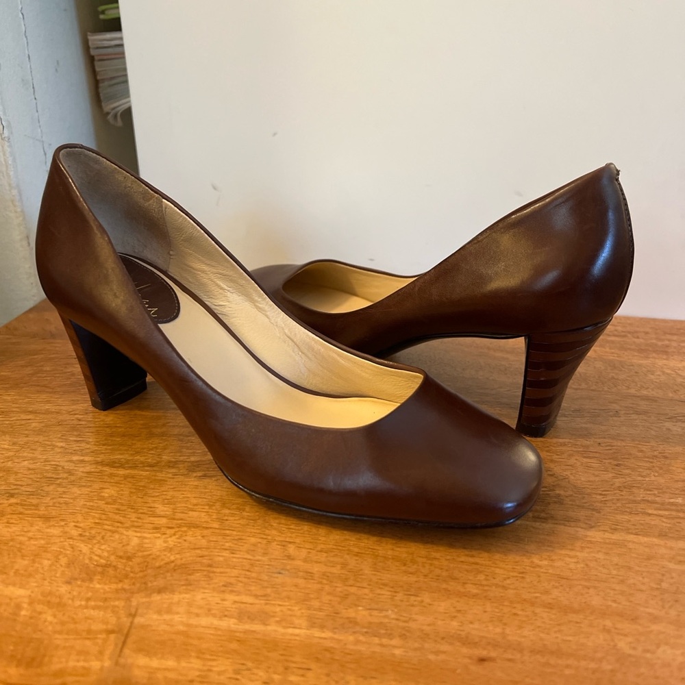 Cole Haan & Nike Air Collaboration - Brown Leather Mid-Heel Pumps Women’s 6B